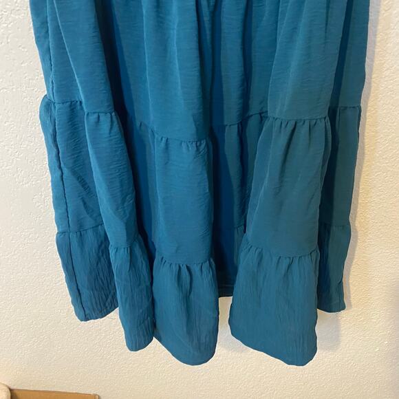 Liberty Love Teal Tiered Boho Midi Dress Plus Size 3XL - Picture 8 of 8